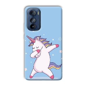 Unicorn Dab Phone Customized Printed Back Cover for Motorola Edge 30