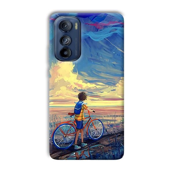 Boy & Sunset Phone Customized Printed Back Cover for Motorola Edge 30
