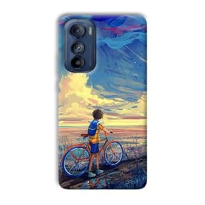 Boy & Sunset Phone Customized Printed Back Cover for Motorola Edge 30