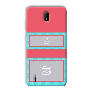 Blue Pink Customized Printed Back Cover for Nokia