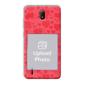 Red Hearts Customized Printed Back Cover for Nokia C01 Plus
