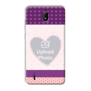 Purple Hearts Customized Printed Back Cover for Nokia
