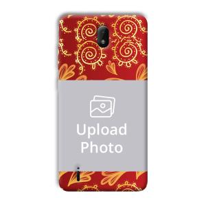 Red Design Customized Printed Back Cover for Nokia
