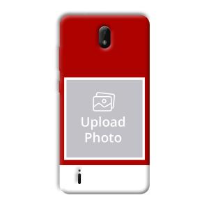 Red & White Customized Printed Back Cover for Nokia