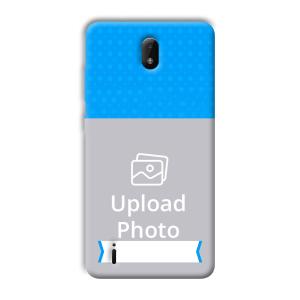 Sky Blue & White Customized Printed Back Cover for Nokia