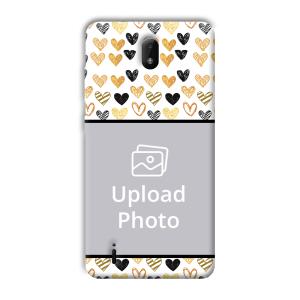 Small Hearts Customized Printed Back Cover for Nokia C01 Plus