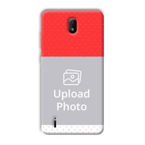 Red White Customized Printed Back Cover for Nokia C01 Plus