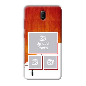 Red White Background Customized Printed Back Cover for Nokia