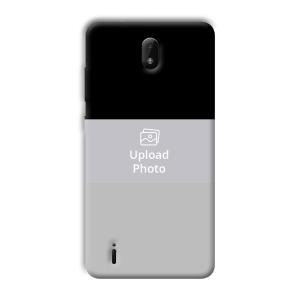 Black & Grey Customized Printed Back Cover for Nokia