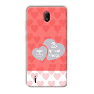 2 Hearts Customized Printed Back Cover for Nokia C01 Plus