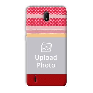 Red Pink Design Customized Printed Back Cover for Nokia
