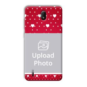 White Hearts Customized Printed Back Cover for Nokia C01 Plus