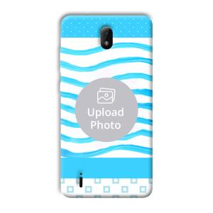 Blue Wavy Design Customized Printed Back Cover for Nokia