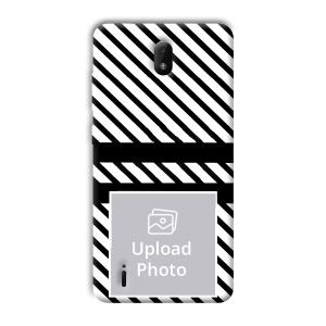 White Black Customized Printed Back Cover for Nokia