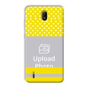 White & Yellow Customized Printed Back Cover for Nokia