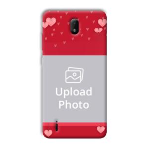 Red Pink  Customized Printed Back Cover for Nokia C01 Plus