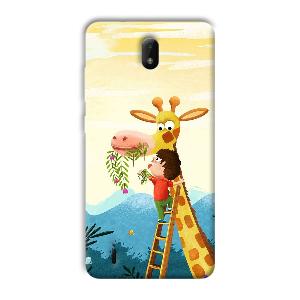 Giraffe & The Boy Phone Customized Printed Back Cover for Nokia C01 Plus