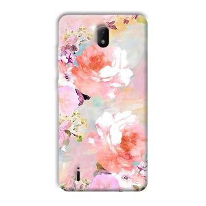 Floral Canvas Phone Customized Printed Back Cover for Nokia C01 Plus
