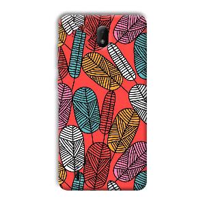 Lines and Leaves Phone Customized Printed Back Cover for Nokia