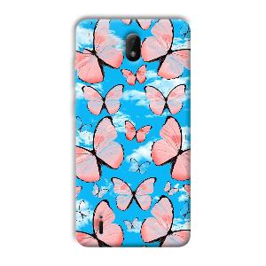Pink Butterflies Phone Customized Printed Back Cover for Nokia
