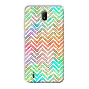 White Zig Zag Pattern Phone Customized Printed Back Cover for Nokia
