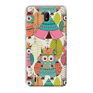 Fancy Owl Phone Customized Printed Back Cover for Nokia C01 Plus