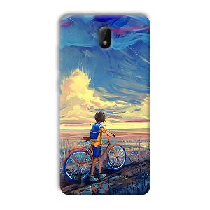 Boy & Sunset Phone Customized Printed Back Cover for Nokia C01 Plus