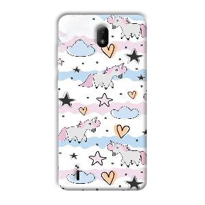 Unicorn Pattern Phone Customized Printed Back Cover for Nokia C01 Plus