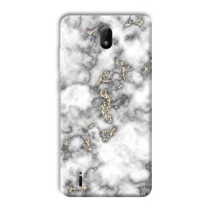 Grey White Design Phone Customized Printed Back Cover for Nokia C01 Plus