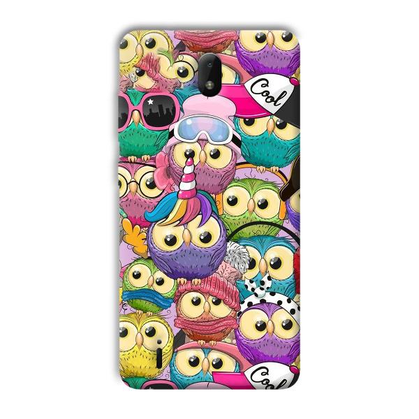 Colorful Owls Phone Customized Printed Back Cover for Nokia