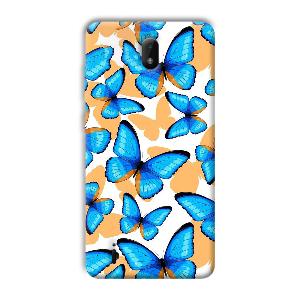 Blue Butterflies Phone Customized Printed Back Cover for Nokia