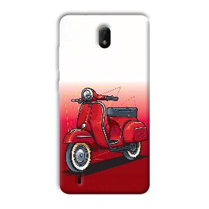Red Scooter Phone Customized Printed Back Cover for Nokia C01 Plus