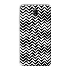 Black White Zig Zag Phone Customized Printed Back Cover for Nokia
