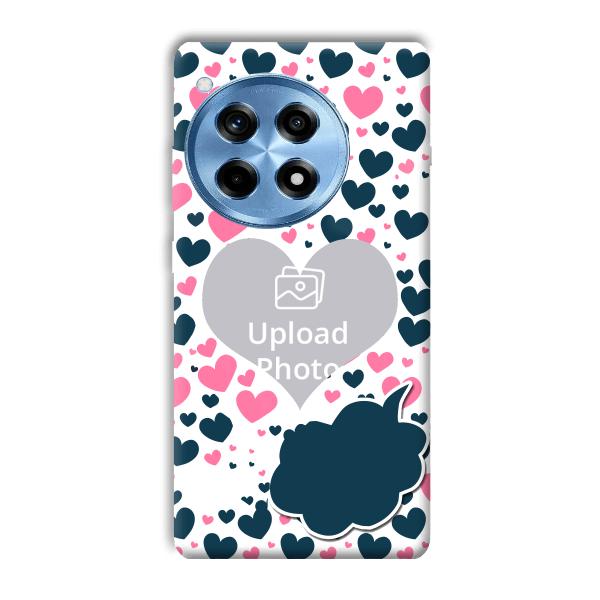 Blue & Pink Hearts Customized Printed Back Cover for OnePlus