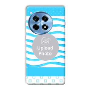 Blue Wavy Design Customized Printed Back Cover for OnePlus