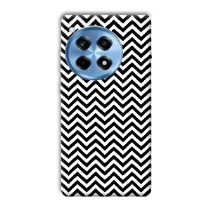 Black White Zig Zag Phone Customized Printed Back Cover for OnePlus