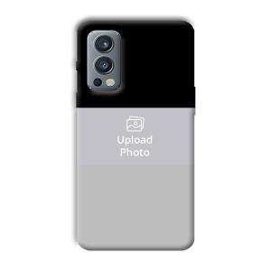 Black & Grey Customized Printed Back Cover for OnePlus Nord 2