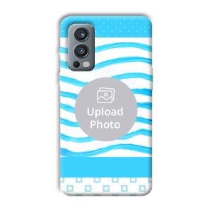 Blue Wavy Design Customized Printed Back Cover for OnePlus Nord 2