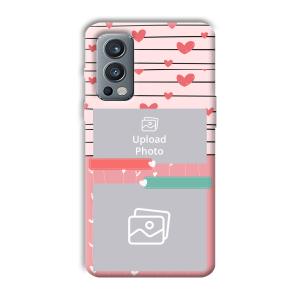 Pink Hearts Customized Printed Back Cover for OnePlus Nord 2
