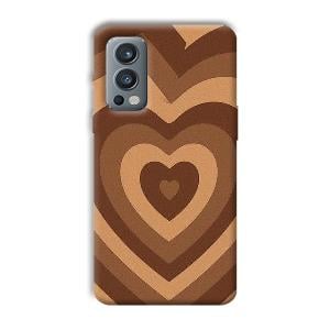 Brown Hearts Phone Customized Printed Back Cover for OnePlus Nord 2