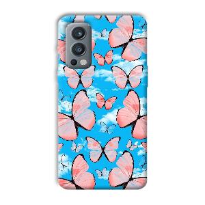 Pink Butterflies Phone Customized Printed Back Cover for OnePlus Nord 2