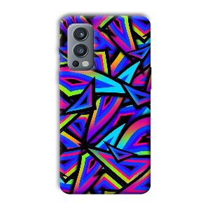 Blue Triangles Phone Customized Printed Back Cover for OnePlus Nord 2