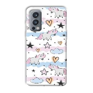 Unicorn Pattern Phone Customized Printed Back Cover for OnePlus Nord 2
