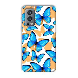 Blue Butterflies Phone Customized Printed Back Cover for OnePlus Nord 2