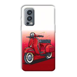 Red Scooter Phone Customized Printed Back Cover for OnePlus Nord 2