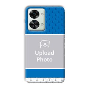 Blue White Design Customized Printed Back Cover for OnePlus Nord 2T 5G