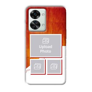 Red White Background Customized Printed Back Cover for OnePlus Nord 2T 5G