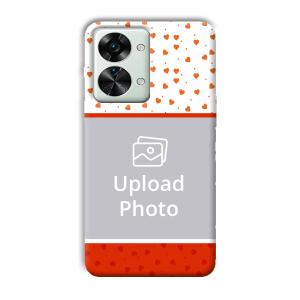 Orange Hearts Customized Printed Back Cover for OnePlus Nord 2T 5G