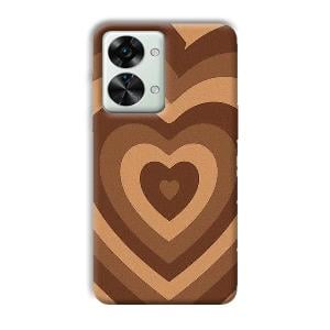 Brown Hearts Phone Customized Printed Back Cover for OnePlus Nord 2T 5G