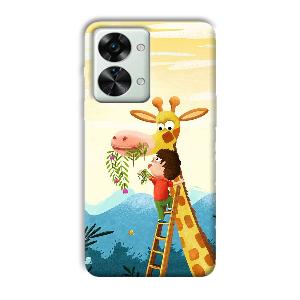Giraffe & The Boy Phone Customized Printed Back Cover for OnePlus Nord 2T 5G